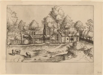 Vidéki falu templommal