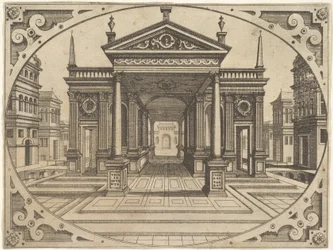 Lemez a Scenographiae...-ból, kb. 1560.