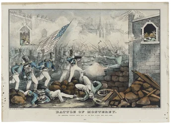 Monterey-i csata 1846. július 7-én, litho Nathaniel Currier (1813-88)