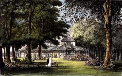 Erzsébet hercegnő kunyhója, Old Windsor, R. Ackermann (1764-1834) „Művészetek tárháza” című művéből