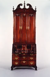 Nicholas Brown Chippendale tömbből készült íróasztal és könyvespolc, 1760-70 körül (mahagóni)