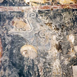 Freskó a templomban, Deliana, Kréta, Görögország (fotó)