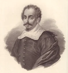 Jacopo Cantelli (1643-1695) olasz geográfus portréja, Caterina Piotti-Pirola rézmetsze
