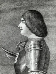 Ludovico Sforza, más néven Il Moro (1452-1508), Milánó hercege, metszet, portréja