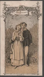 Szívből, 1850 körül (színes fametszet)