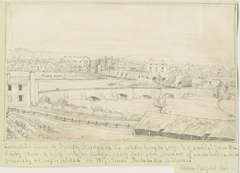 Burton-upon-Trent híd és város: tollrajz, 1817