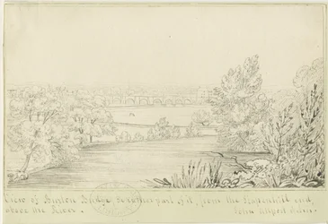 Burton-upon-Trent híd és város: tollrajz, nd [c 1817] (rajz)