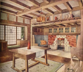 "Nappali kialakítása egy kis házban", c1900, 1905