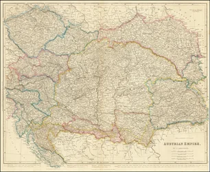 Az Osztrák Birodalom 1858-as térképe John Arrowsmith-től