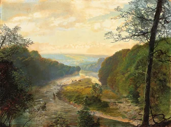A Wharfe-völgy, a Barden-torony túloldalával, 1870-es évek