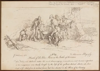 Sir John Moore halála a La Coruña-i csatában, 1809. 01. 16.