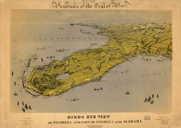 Florida, valamint Georgia és Alabama egy része madártávlatból LOC 99447266