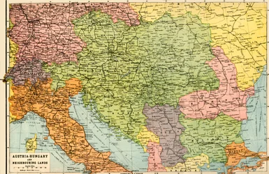 Osztrák-Magyar Monarchia és a szomszédos területek - térkép, 1920