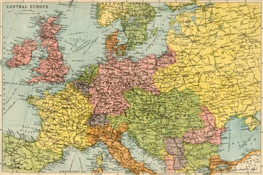 Közép-Európa térképe, kb. 1914