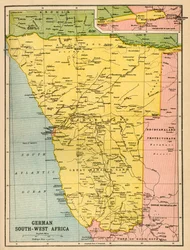 Német Délnyugat-Afrika térképe, első világháború, 1920.