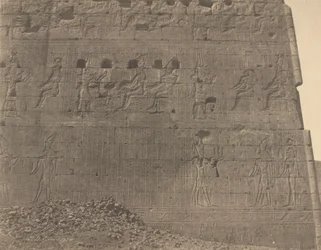 Edfu-szobrok és feliratok a keleti arcra, 1854.