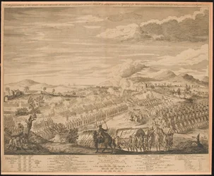 A Drunmossie [sic] Moor területén, Culloden közelében vívott csata ábrázolása, 1746. április 16.