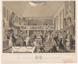 Interieur van de Law Court tijdens de Salisbury helyi kiállítás, 1852 Salisbury Helyi Kiállítás 1852. II. tábla, a Törvényszék (cím a tárgyon)
