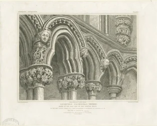 Lichfield katedrális belseje – ívek a káptalanházban: metszet, nd [c 1819] (nyomtatás)