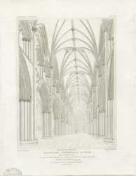 Lichfield katedrális belseje – Hajó: metszet, és [c 1819] (nyomtatás)