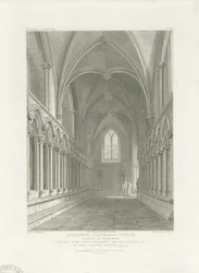 Lichfield székesegyház belseje – a Káptalanház előszobája: metszet, nd [c 1819] (nyomtatás)