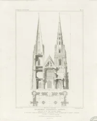 Lichfield katedrális – nyugati front: metszet, nd [c 1819]