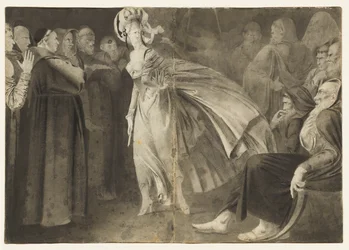 Asszony a testvérek között álló recto, c. 1770-1775.