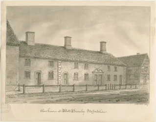Abbots Bromley Almshouses: szépia rajz