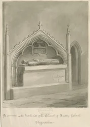 Audley Monuments - "Edward Vernon": szépia rajz