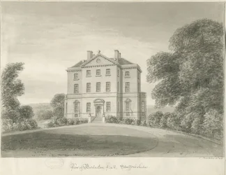 Barlaston Hall: szépia rajz