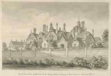 Barton Needwood alatt - "Barton Hall": szépia rajz, 1839