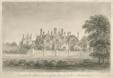Barton Needwood alatt - "Barton Hall": szépia rajz, 1839
