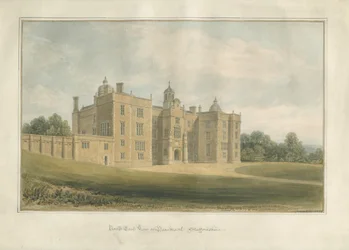 Beaudesert Hall és Park: vízfestmény, 1824