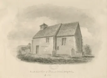 Bednall templom: szépia rajz, 1841