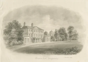 Bishton Hall: szépia rajz