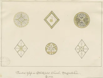 Blithfield templom - festett üveg: ceruzarajzok, 1823