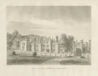 Blithfield Hall: szépia rajz, 1823