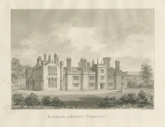 Blithfield Hall: szépia rajz, 1823