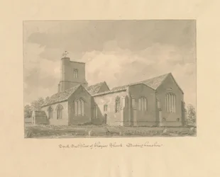 Buckinghamshire – Chenies templom: szépia rajz, 1824