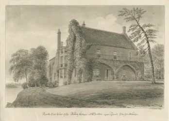 Burton-upon-Trent Abbey: szépia rajz
