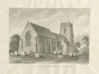 Bushbury templom: szépia rajz