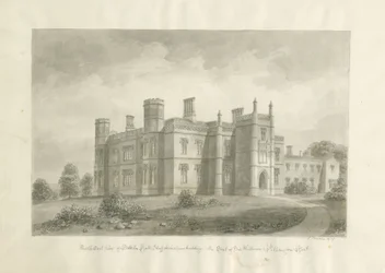 Butterton Hall: szépia rajz
