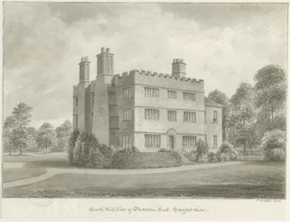 Butterton Hall: szépia rajz, 1844