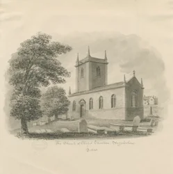 Chapel Chorlton Church: szépia rajz