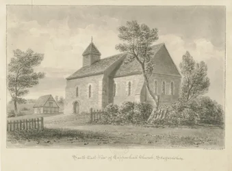 Coppenhall templom: szépia rajz