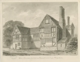 Dimsdale Old Hall: szépia rajz, 1841
