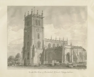 Eccleshall templom: szépia rajz