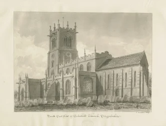 Eccleshall templom: szépia rajz
