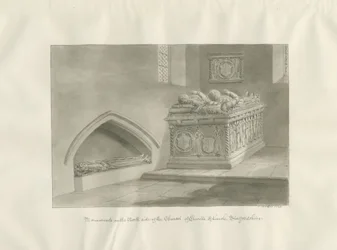 Enville templom - Emlékmű: szépia rajz