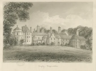 Hagley Hall: szépia rajz, 1814